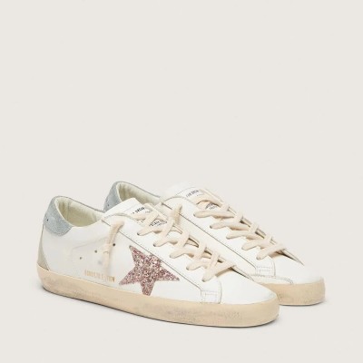 Golden Goose Super-Star Ltd With Multicolor Glitter Star And Suede Heel Tab Golden Goose Super-Star Ltd With Multicolor Glitter Star And Suede Heel Tab