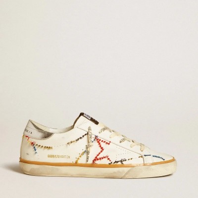 Golden Goose Super-Star Ltd With Perforated Star And Metallic Leather Heel Tab Golden Goose Super-Star Ltd With Perforated Star And Metallic Leather Heel Tab