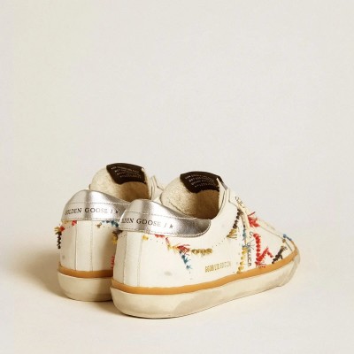 Golden Goose Super-Star Ltd With Perforated Star And Metallic Leather Heel Tab Golden Goose Super-Star Ltd With Perforated Star And Metallic Leather Heel Tab
