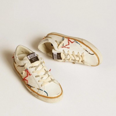 Golden Goose Super-Star Ltd With Perforated Star And Metallic Leather Heel Tab Golden Goose Super-Star Ltd With Perforated Star And Metallic Leather Heel Tab