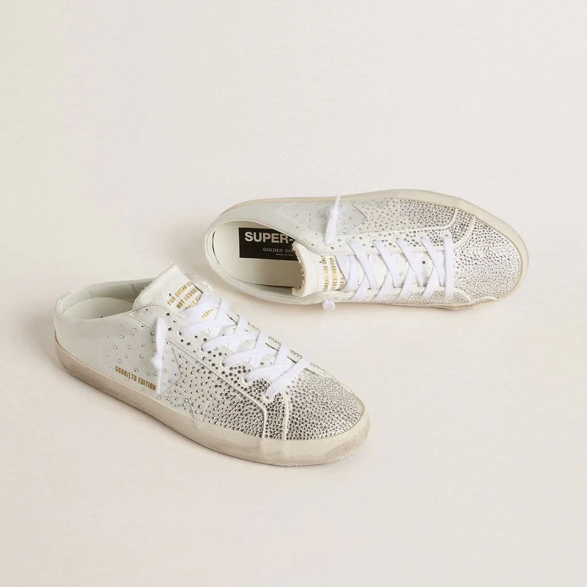 Golden Goose Super-Star Sabot Ltd With Gray Suede Star And Swarovski Crystals Golden Goose Super-Star Sabot Ltd With Gray Suede Star And Swarovski Crystals