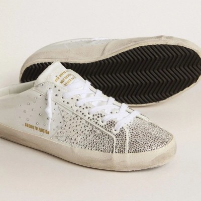 Golden Goose Super-Star Sabot Ltd With Gray Suede Star And Swarovski Crystals Golden Goose Super-Star Sabot Ltd With Gray Suede Star And Swarovski Crystals