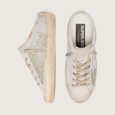 Golden Goose Super-Star Sabots Ltd In Swarovski With Metallic Silver Leather Star Golden Goose Super-Star Sabots Ltd In Swarovski With Metallic Silver Leather Star
