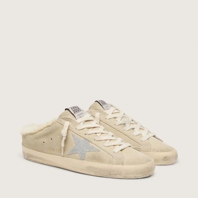Golden Goose Super-Star Sabots With Swarovski Crystal Star And Shearling Lining Golden Goose Super-Star Sabots With Swarovski Crystal Star And Shearling Lining