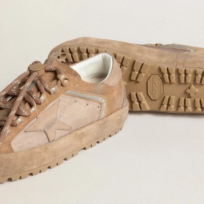 Golden Goose Super-Star Ski In Dolmias And Caramel Suede With Marble Nubuck Star And Heel Tab