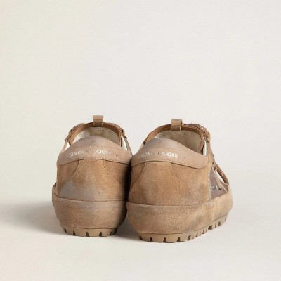 Golden Goose Super-Star Ski In Dolmias And Caramel Suede With Marble Nubuck Star And Heel Tab