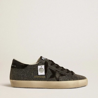 Golden Goose Super-Star In Black Swarovski Crystals With Black Suede Star Golden Goose Super-Star In Black Swarovski Crystals With Black Suede Star