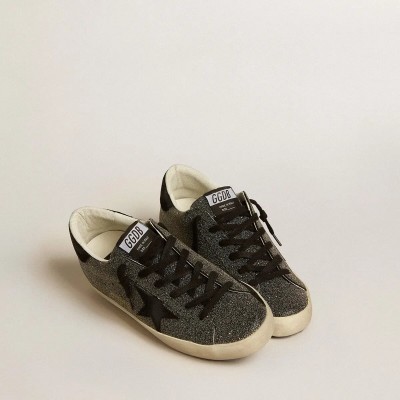 Golden Goose Super-Star In Black Swarovski Crystals With Black Suede Star Golden Goose Super-Star In Black Swarovski Crystals With Black Suede Star