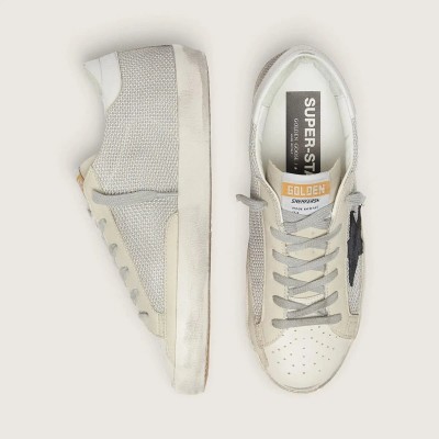 Golden Goose Super-Star In Leather With Black Star Golden Goose Super-Star In Leather With Black Star