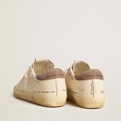 Golden Goose Super-Star In Nappa Leather With Perforated Star And Suede Heel Tab Golden Goose Super-Star In Nappa Leather With Perforated Star And Suede Heel Tab