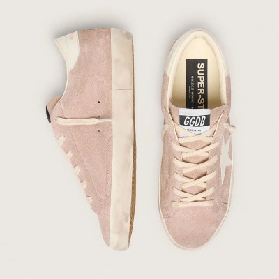 Golden Goose Super-Star In Powder-Pink Suede With White Star Golden Goose Super-Star In Powder-Pink Suede With White Star