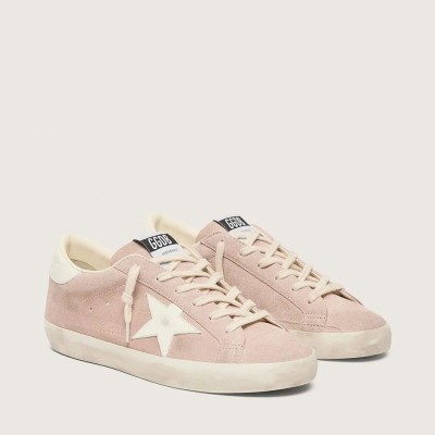 Golden Goose Super-Star In Powder-Pink Suede With White Star Golden Goose Super-Star In Powder-Pink Suede With White Star