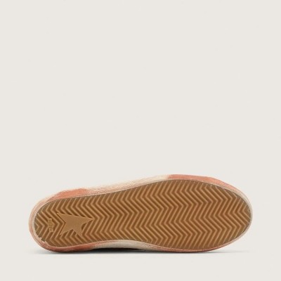 Golden Goose Super-Star In Rust Suede With Metallic Platinum Leather Star Golden Goose Super-Star In Rust Suede With Metallic Platinum Leather Star
