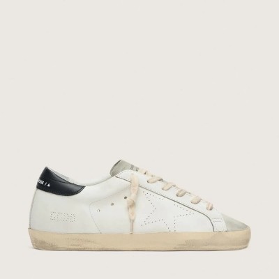 Golden Goose Super-Star In White Leather With Perforated Star Golden Goose Super-Star In White Leather With Perforated Star