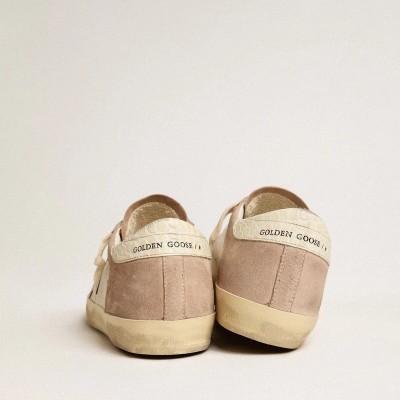 Golden Goose Super-Star Sneakers In Pink Suede With Silver Metallic Leather Star Golden Goose Super-Star Sneakers In Pink Suede With Silver Metallic Leather Star