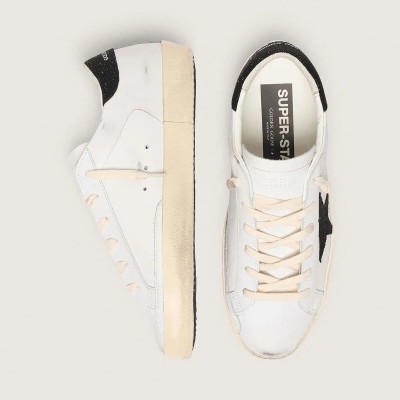 Golden Goose Super-Star With A Black Swarovski Crystal Star And Heel Tab Golden Goose Super-Star With A Black Swarovski Crystal Star And Heel Tab