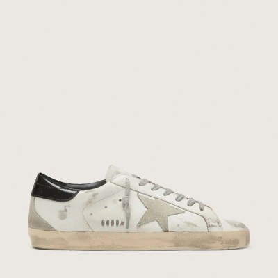 Golden Goose Super-Star With Black Heel Tab And Metal Stud Lettering Golden Goose Super-Star With Black Heel Tab And Metal Stud Lettering