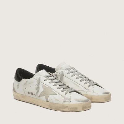 Golden Goose Super-Star With Black Heel Tab And Metal Stud Lettering Golden Goose Super-Star With Black Heel Tab And Metal Stud Lettering