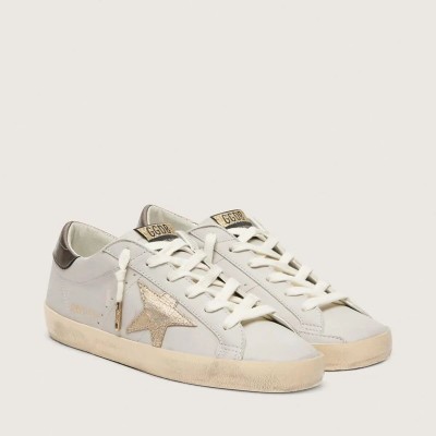 Golden Goose Super-Star With Crackle Leather Star And Metallic Foiled Leather Heel Tab Golden Goose Super-Star With Crackle Leather Star And Metallic Foiled Leather Heel Tab