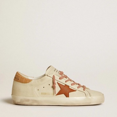 Golden Goose Super-Star With Leather Star And Crocodile-Print Leather Heel Tab Golden Goose Super-Star With Leather Star And Crocodile-Print Leather Heel Tab