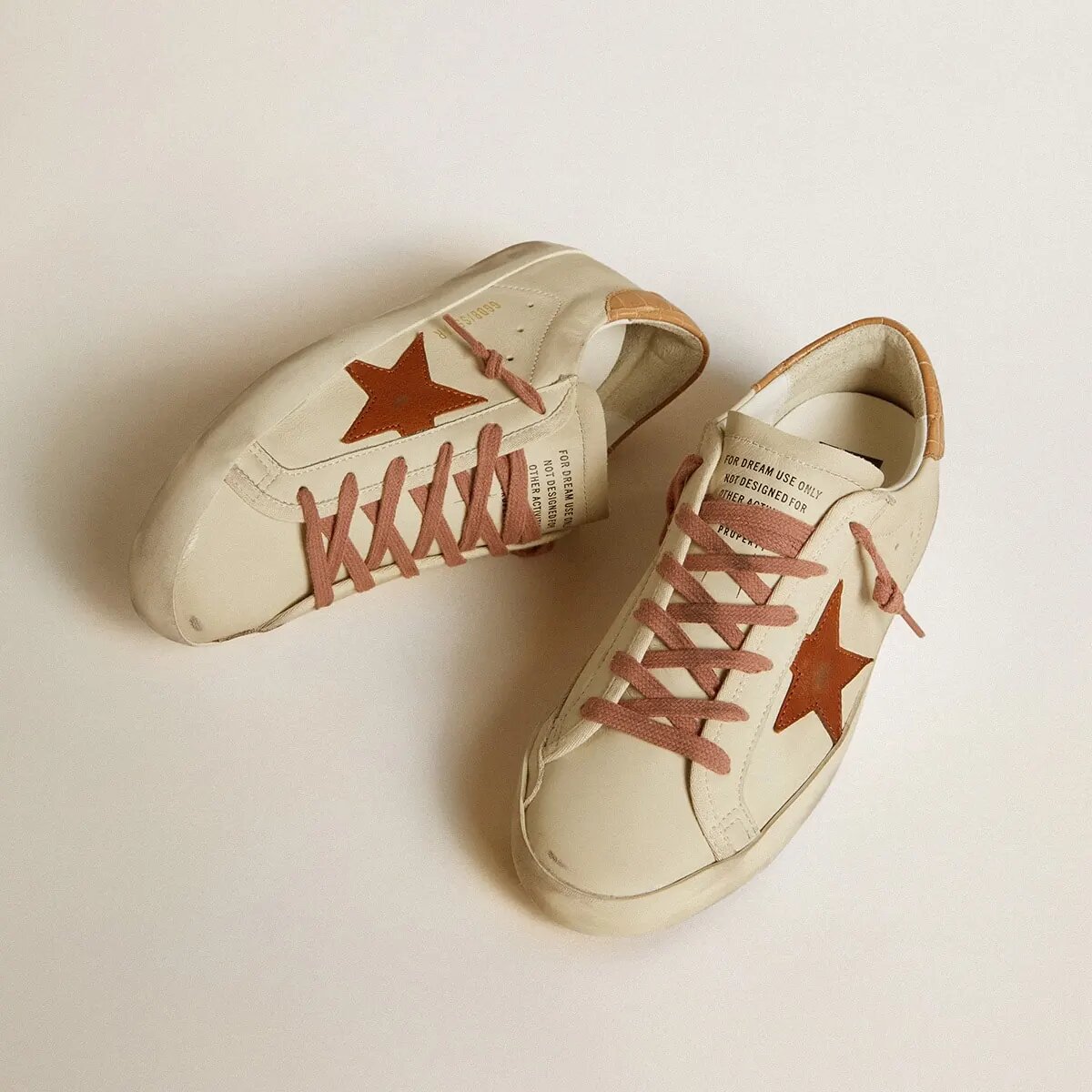 Golden Goose Super-Star With Leather Star And Crocodile-Print Leather Heel Tab Golden Goose Super-Star With Leather Star And Crocodile-Print Leather Heel Tab