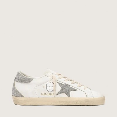 Golden Goose Super-Star With Silver Swarovski Crystal Star And Heel Tab Golden Goose Super-Star With Silver Swarovski Crystal Star And Heel Tab