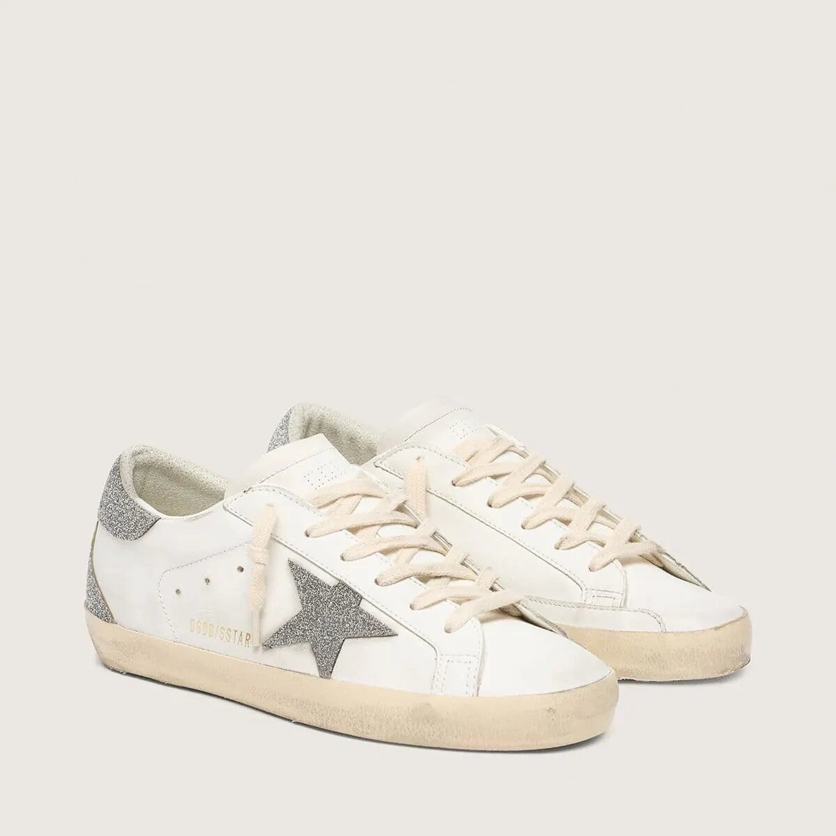 Golden Goose Super-Star With Silver Swarovski Crystal Star And Heel Tab Golden Goose Super-Star With Silver Swarovski Crystal Star And Heel Tab