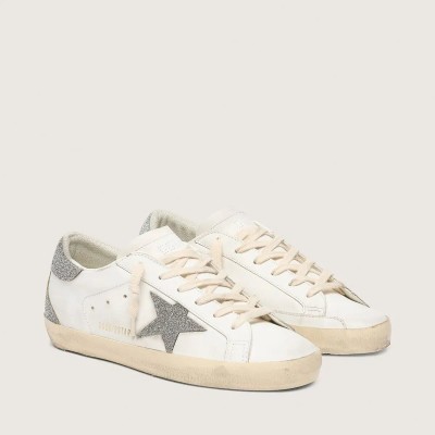 Golden Goose Super-Star With Silver Swarovski Crystal Star And Heel Tab Golden Goose Super-Star With Silver Swarovski Crystal Star And Heel Tab