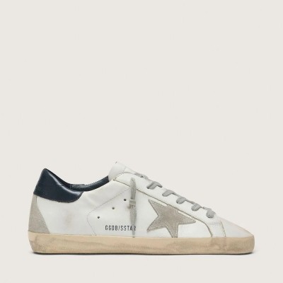 Golden Goose Super-Star With Suede Star And Blue Heel Tab Golden Goose Super-Star With Suede Star And Blue Heel Tab