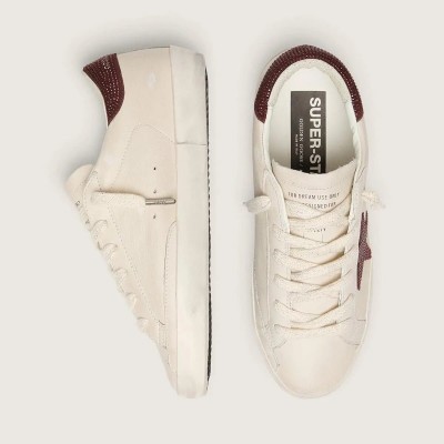 Golden Goose Super-Star With Suede Star And Heel Tab With Swarovski Crystals Golden Goose Super-Star With Suede Star And Heel Tab With Swarovski Crystals