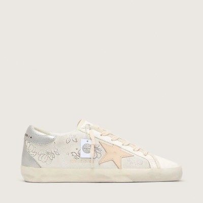 Golden Goose Super-Star With Swarovski Crystals And Smoke Gray Leather Star Golden Goose Super-Star With Swarovski Crystals And Smoke Gray Leather Star
