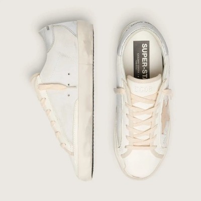 Golden Goose Super-Star With Swarovski Crystals And Smoke Gray Leather Star Golden Goose Super-Star With Swarovski Crystals And Smoke Gray Leather Star