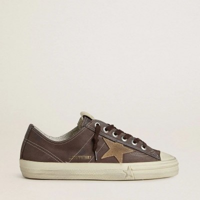 Golden Goose V-Star In Brown Nubuck With Tobacco-Colored Suede Star Golden Goose V-Star In Brown Nubuck With Tobacco-Colored Suede Star