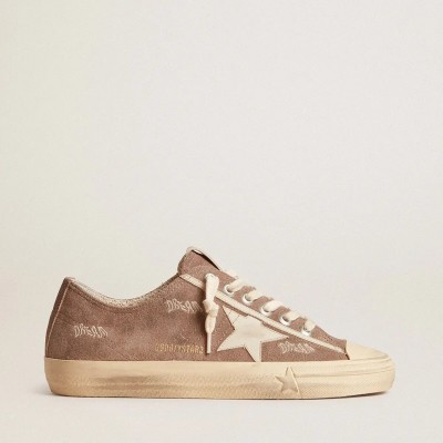 Golden Goose V-Star In Dove-Gray Suede With Light Gray Leather Star Golden Goose V-Star In Dove-Gray Suede With Light Gray Leather Star
