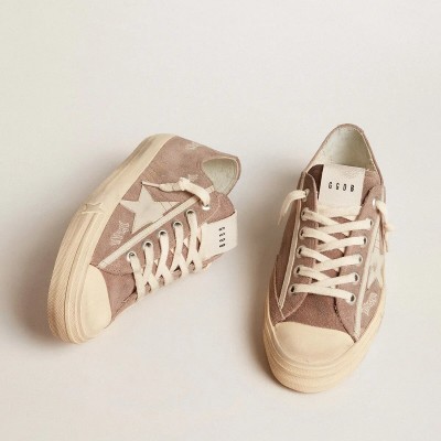 Golden Goose V-Star In Dove-Gray Suede With Light Gray Leather Star Golden Goose V-Star In Dove-Gray Suede With Light Gray Leather Star