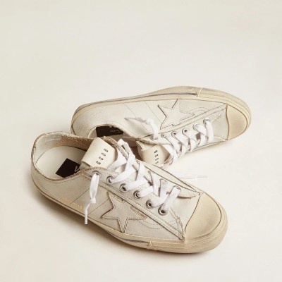 Golden Goose V-Star In Vintage Effect Leather Golden Goose V-Star In Vintage Effect Leather