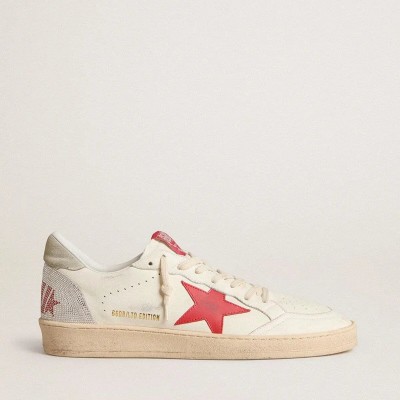 Golden Goose Valentine'S Day Ball Star With Red Leather Star And Red Swarovski Lettering