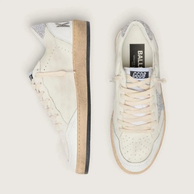 Golden Goose White Ball Star With A Swarovski Crystal Star And Heel Tab Golden Goose White Ball Star With A Swarovski Crystal Star And Heel Tab